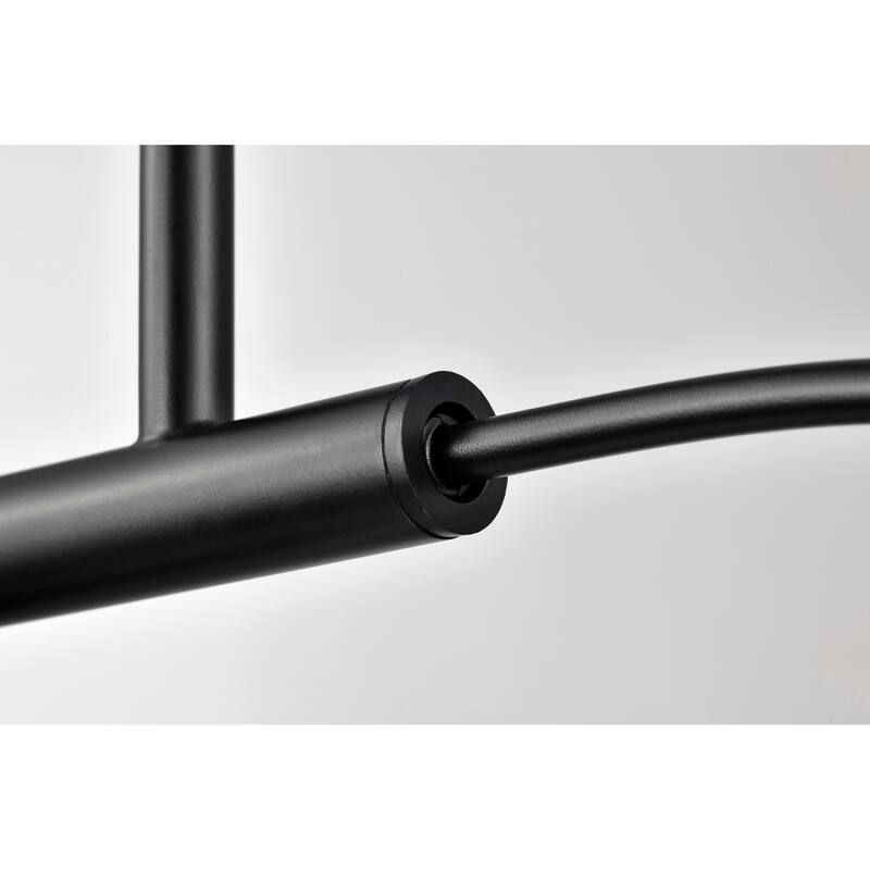 Liam 3 Light Island Pendant Matte Black White Opal Glass - Matte Black