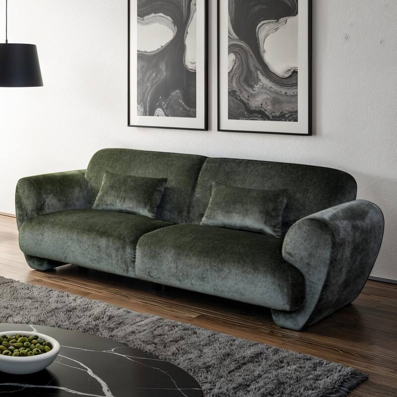Furniture of America Rydel Modern Olive Green Chenille Sofa - Olive Green
