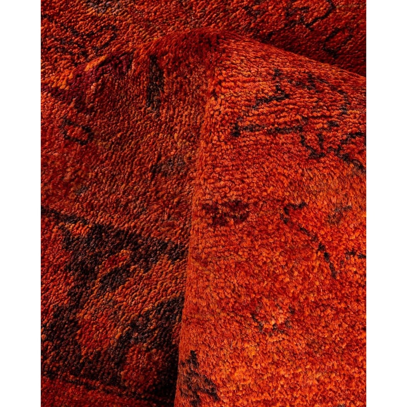 Contemporary Overdyed Wool Hand Knotted Area Rug - 4' 1" x 6' 1"
