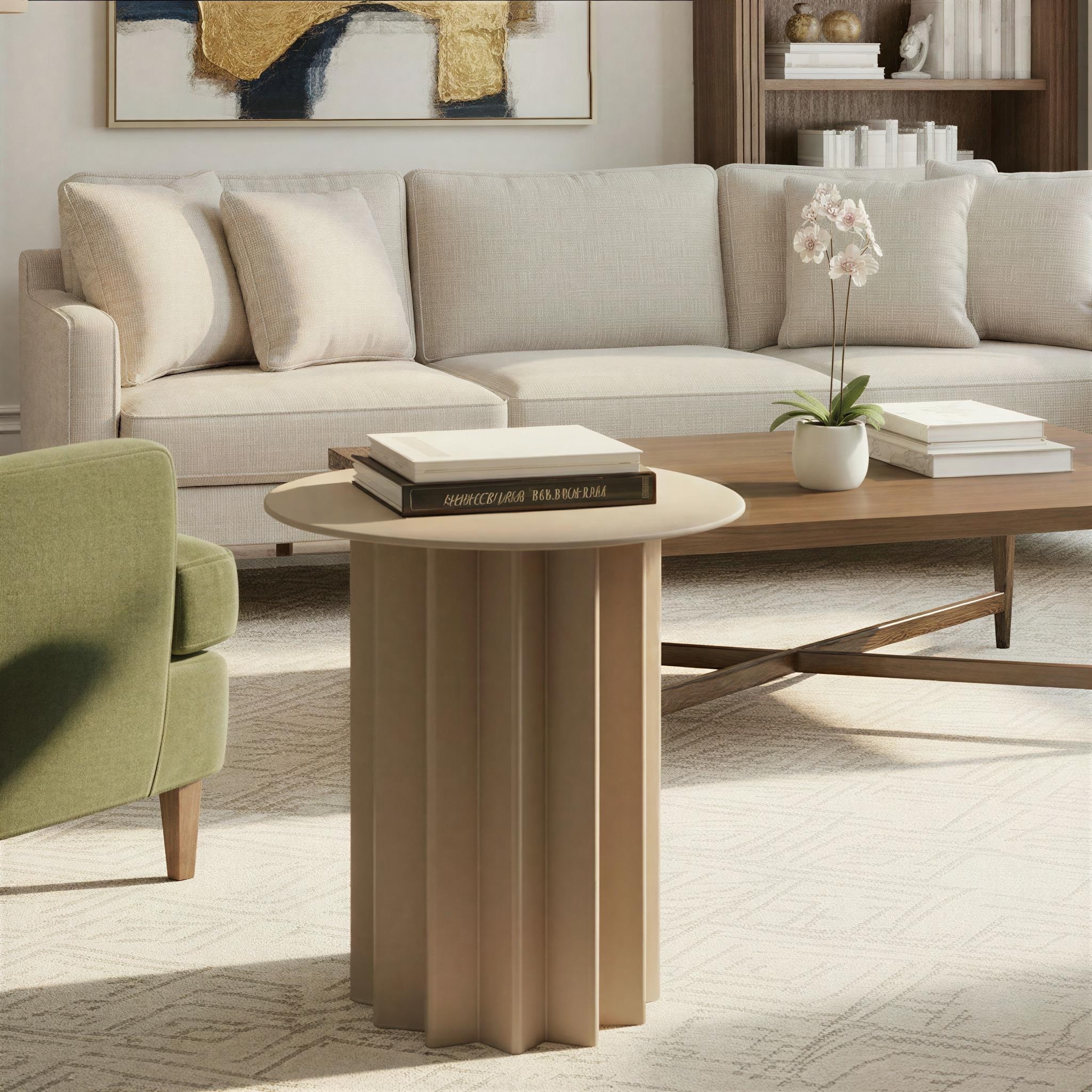 Pleated Metal Side Table