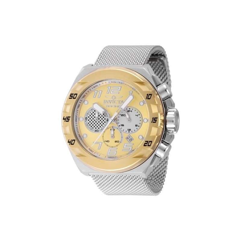 Invicta Men's 47204 Invicta Racing Quartz Chronograph Silver, Light Grey, Gold Dial Watch