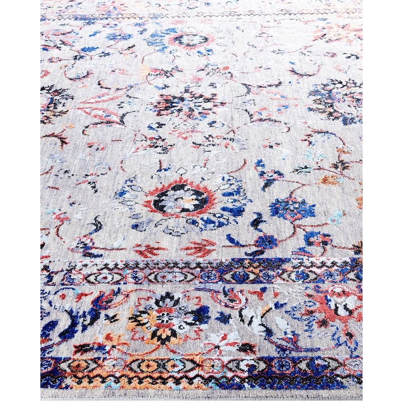 Ikat One-of-a-Kind Hand-Knotted Area Rug, Gray - 8' 0" x 10' 4"