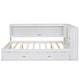 preview thumbnail 26 of 26, Full Size Wood Daybed with Storage Shelves,USB,LED Design,With Twin Size Trundle