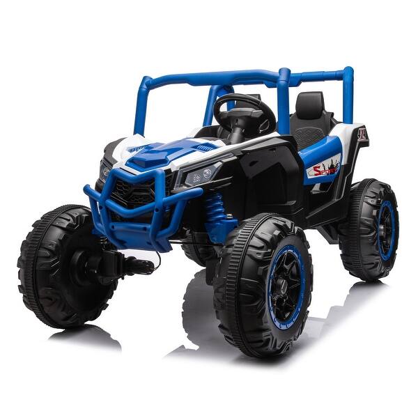 slide 2 of 36, Explore Off-Road: 24V XXL UTV Ride-On with Safety Belts Blue