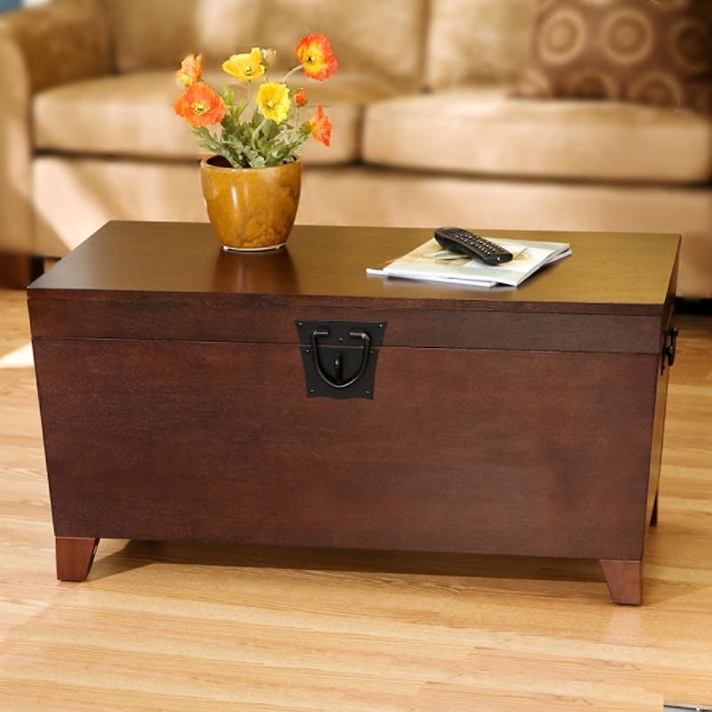 39" Brown Manufactured Wood And Metal Rectangular Coffee Table - 18.75" H x 38.757" W x 21.25" D