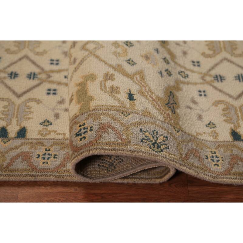 Oushak Style Runner Rug Hand-Knotted Wool Carpet - 2'7"x 7'10"
