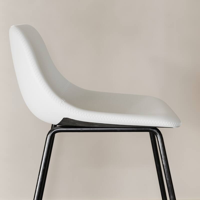 Modern 24.in Counter Height Bar Stool with PU Leather and Metal Frame Barstools for Kitchen Island