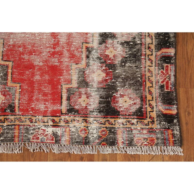 Hand Knotted Oriental 100% Wool Carpet Traditional Medallion Red Hamedan Area Rug - 6' 2'' X 3' 5''