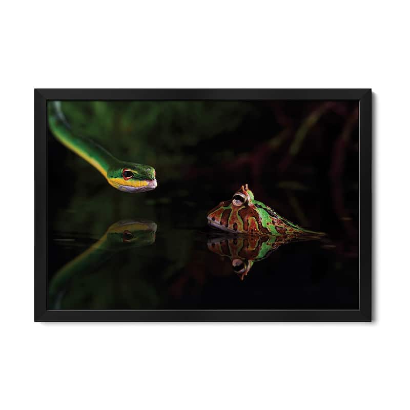 Encounter Premium Framed Poster by Courage Shikhei - Black - 32x24x1