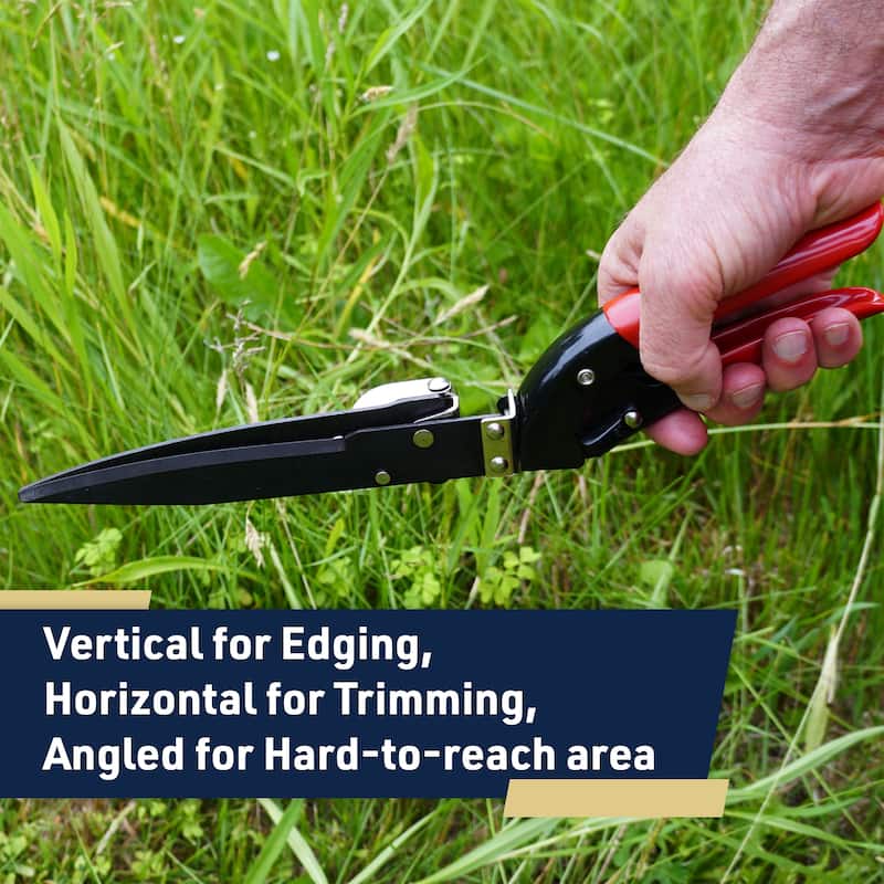 Grass Shears - Garden Clippers with Rotating Handle - Grass Cutter Edging Shears by Kings County Tools