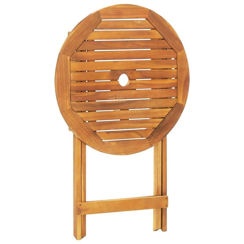 vidaXL Bistro Set Grey and Natural Wood Solid acacia wood, PE rattan Small - 21.2x35.8x22.4