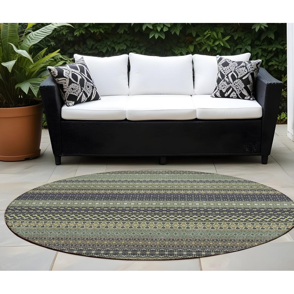 Tax Stripe Weather Resistant Timeless Fusion Outdoor Rug