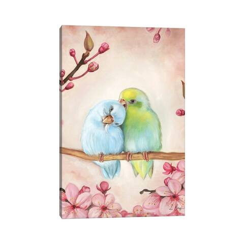 iCanvas "Love Birds Pink" by Mimo Cadeaux Canvas Print