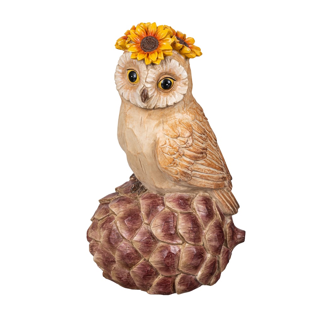 Harvest Owl Animal Statue, 11.5"H