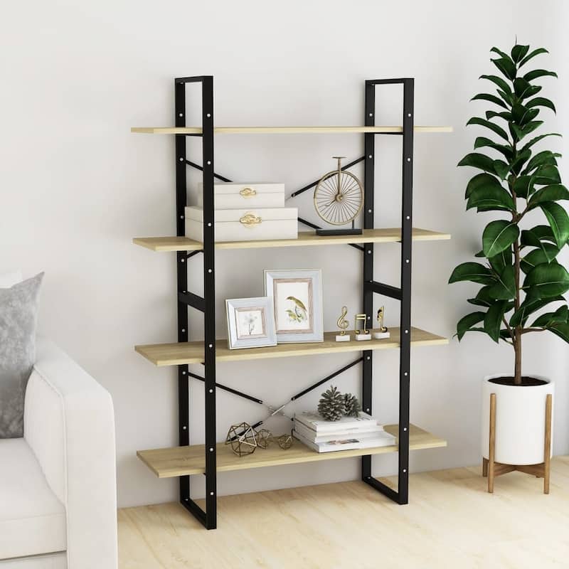 vidaXL Book Cabinet 55.1"/27.6" Multi Colors Engineered Wood/Solid Wood Pine