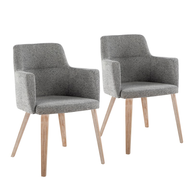Carson Carrington Duved Dining Chair with Bent Wood Legs (Set of 2) - Grey Fabric
