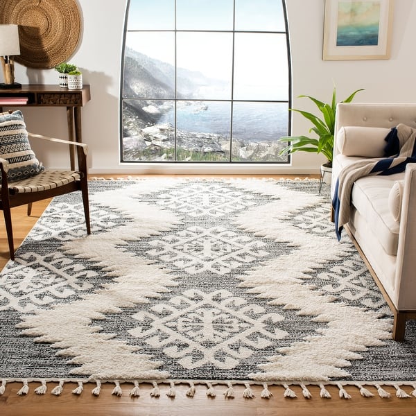 slide 2 of 131, SAFAVIEH Moroccan Tassel Shag Iulieana Boho Tribal 2-inch Thick Rug