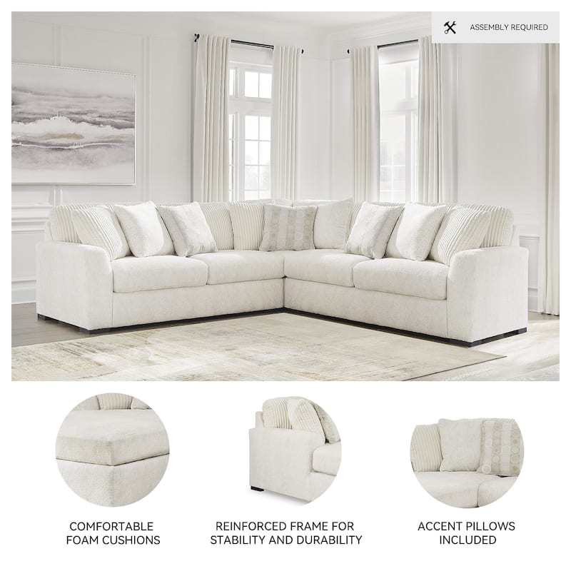 Signature Design by Ashley Chessington White 3-Piece Sectional - 121" W x 121" D x 40" H