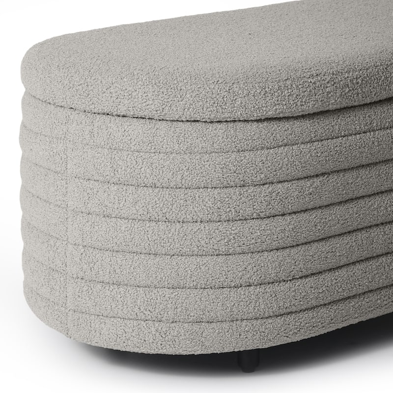 Bayville Sherpa Polyester Flip Top Storage Ottoman - 54"