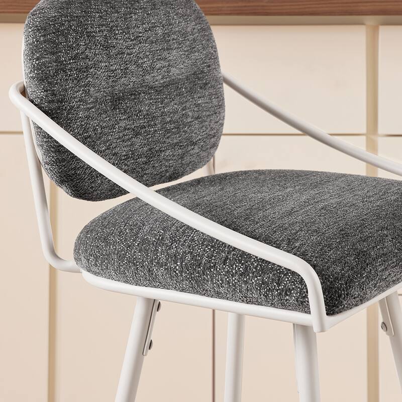 Art Leon Mid-century Modern Fabric Swivel Barstool
