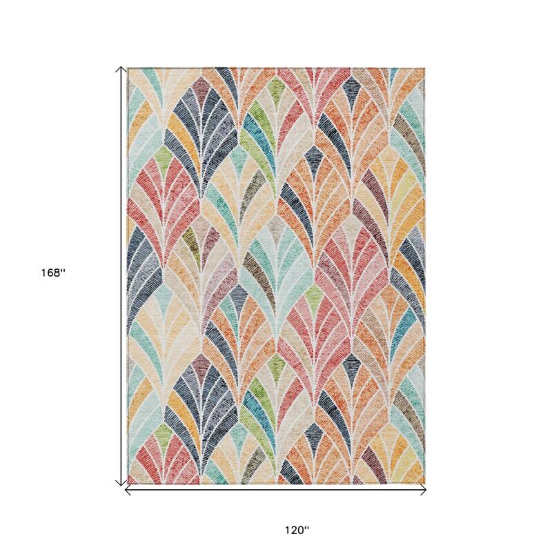 HomeRoots Geometric Transitional Rectangle Outdoor Rug