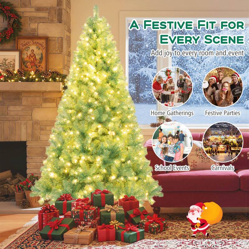 Costway 6.5 FT/7.5 FT Artificial Xmas Tree with 250/550 White LED - See Details