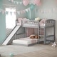 preview thumbnail 2 of 11, Elegant Design Twin Over Twin Bunk Bed, Children's Bunk Bed, Apartment Twin Over Twin Bunk Bed