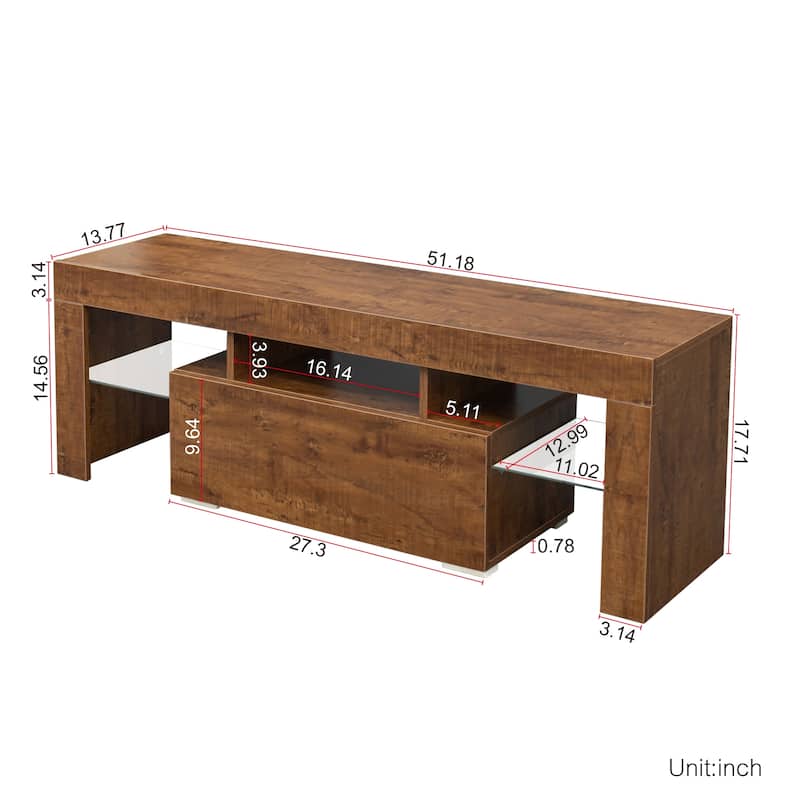 55-Inch Modern TV Stand with LED RGB Lights