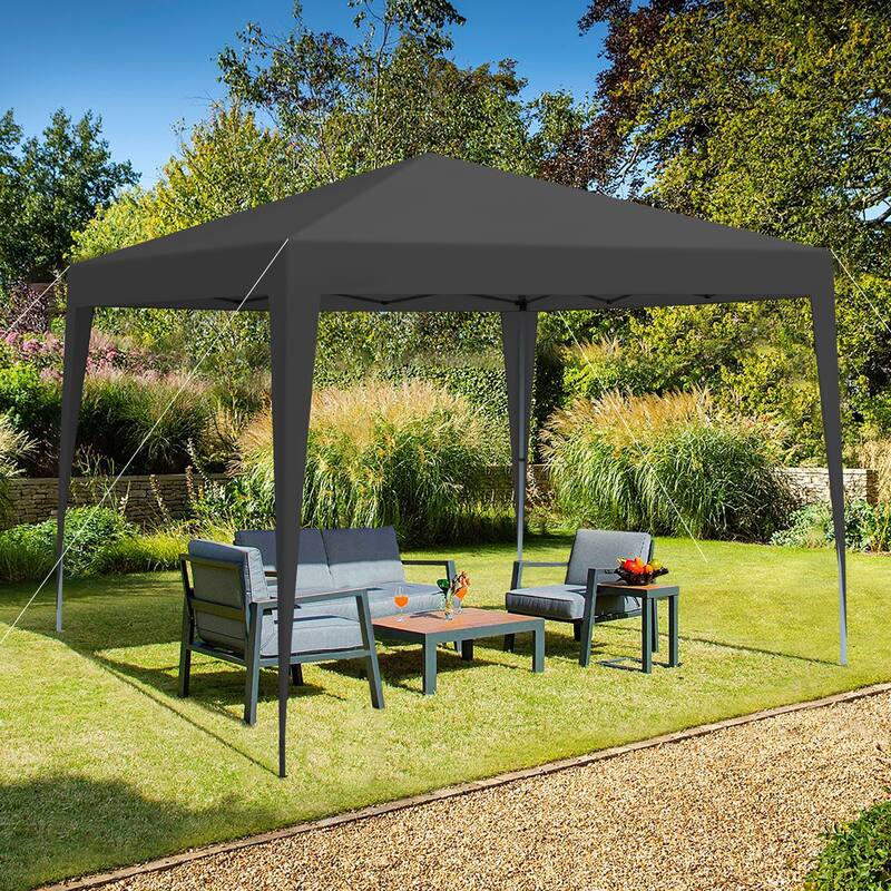 Outdoor 10x 10Ft Pop Up Gazebo Canopy Tent Removable Sidewall with Zipper, 2pcs Sidewall with Windows,with 4pcs Weight sand bag