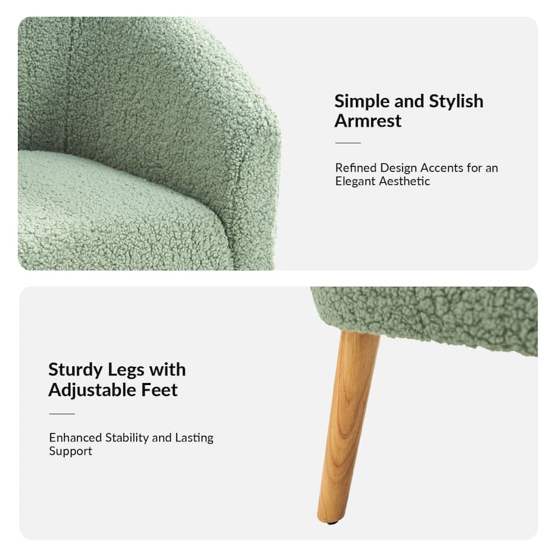 Sheila Modern 30"W Boucle Armchair with Solid Wood Legs Set of 2 by HULALA HOME