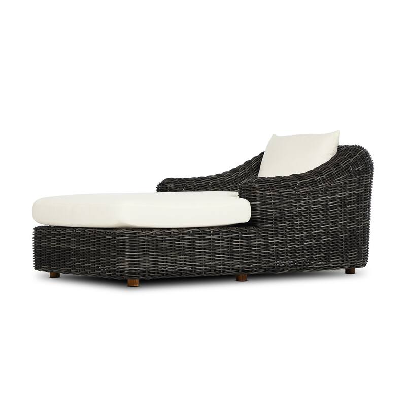 Lessik Outdoor Chaise Lounge-Natural Teak-FSC - 45.75W x 76.25D x 34.5H