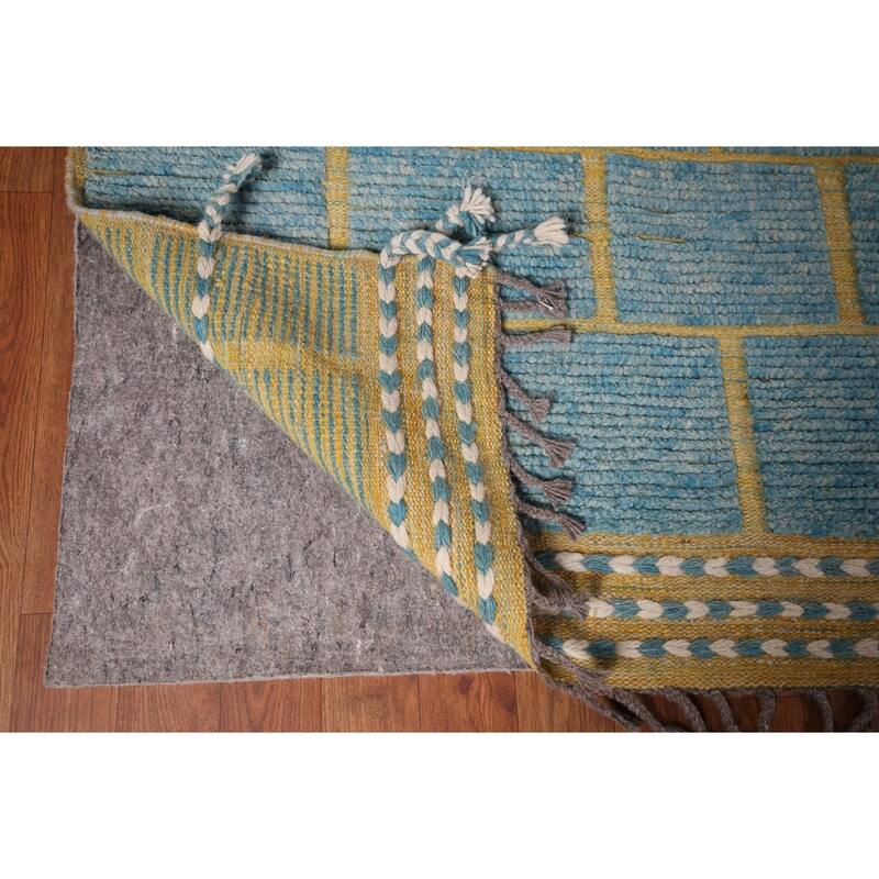Geometric Modern Moroccan Large Area Rug Handmade Wool Carpet - 11'10"x 16'0"