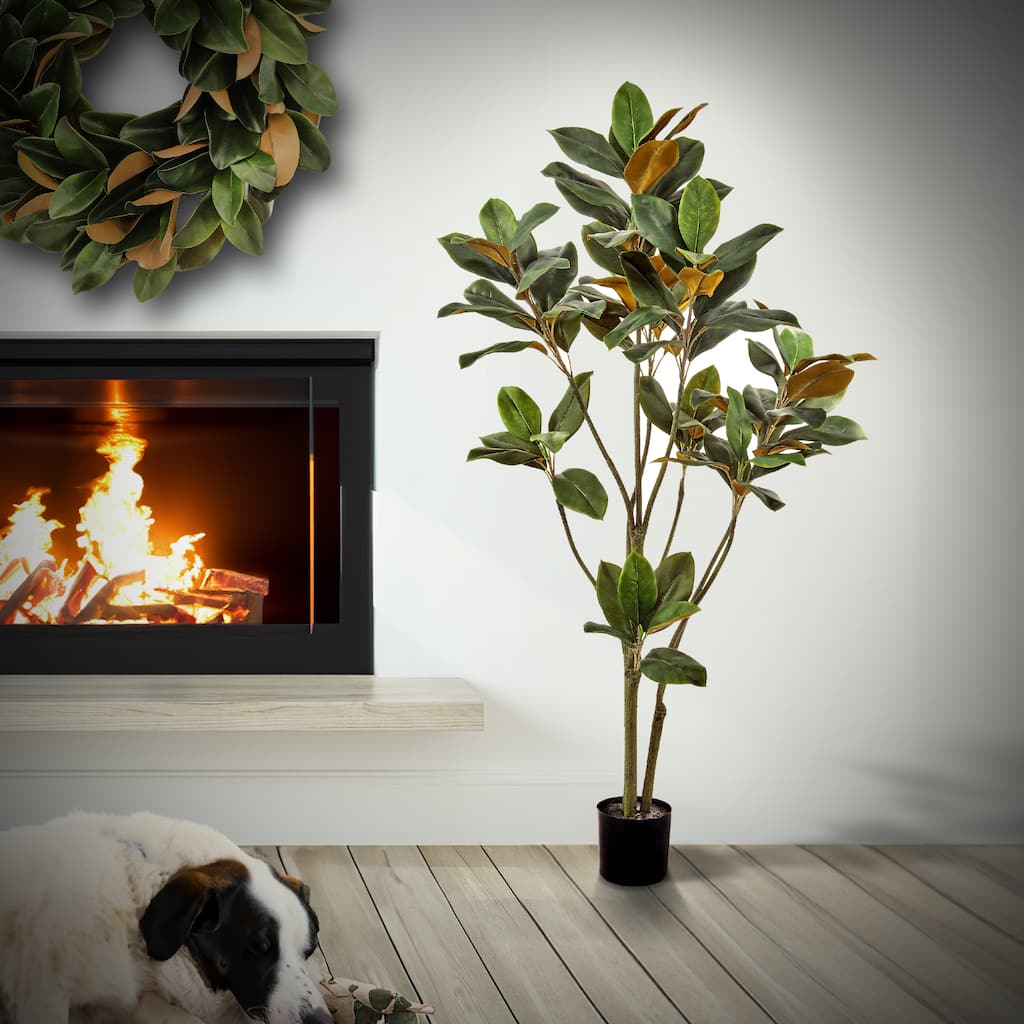 4' Potted Magnolia Leaf Tree