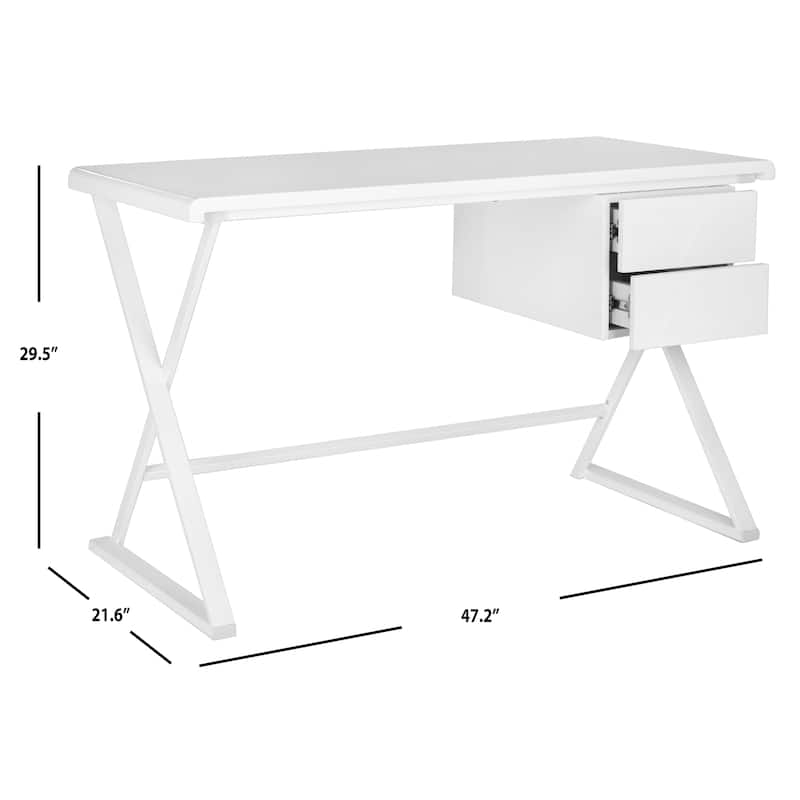 SAFAVIEH Penny Modern White Minimalist Desk