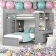 preview thumbnail 41 of 57, Contemporary Twin size Loft Bed with a Stand-alone bed, Shelves, Desk and Wardrobe, Health and Comfort, Maximized Space, White Grey