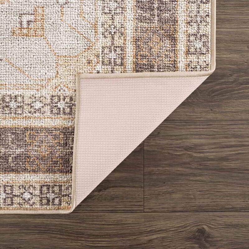 Reseca Oriental Traditional Vintage Distressed Machine Washable Area Rug