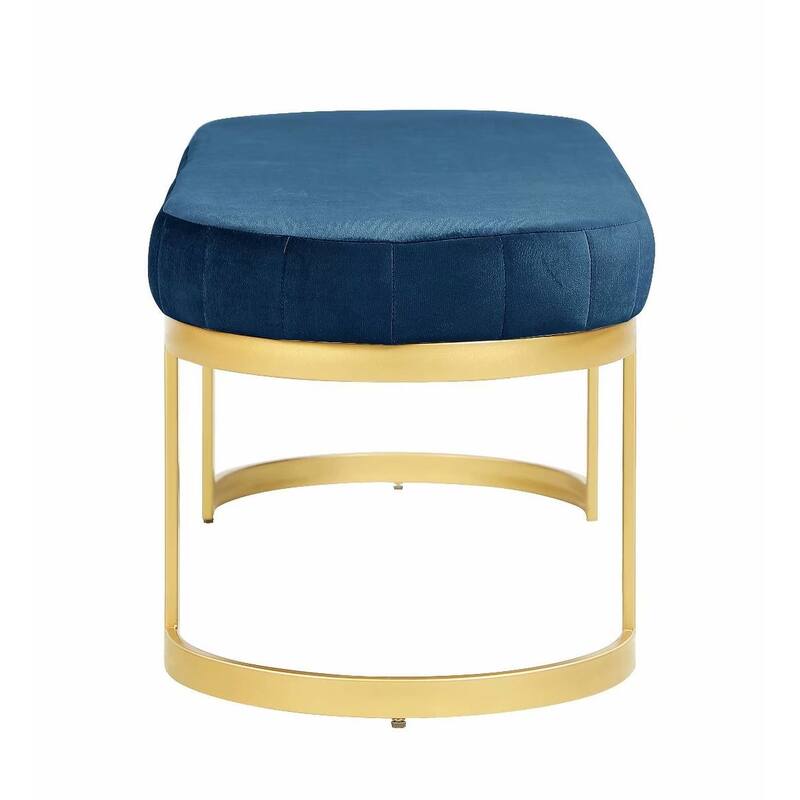 Morden Fort Contemporary Bench, Upholstered Velvet Bench Seat with Metal Legs for Entryway, Bedroom, Living Room