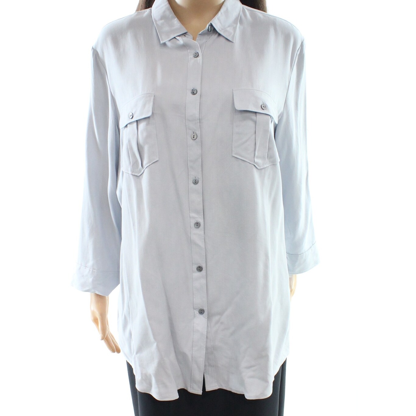 Shop Nexx New York New Blue Women S Xl Front Pocket Button Down