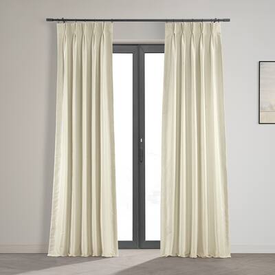 Exclusive Fabrics Blackout solid Faux Dupioni Pleated Curtain Panel