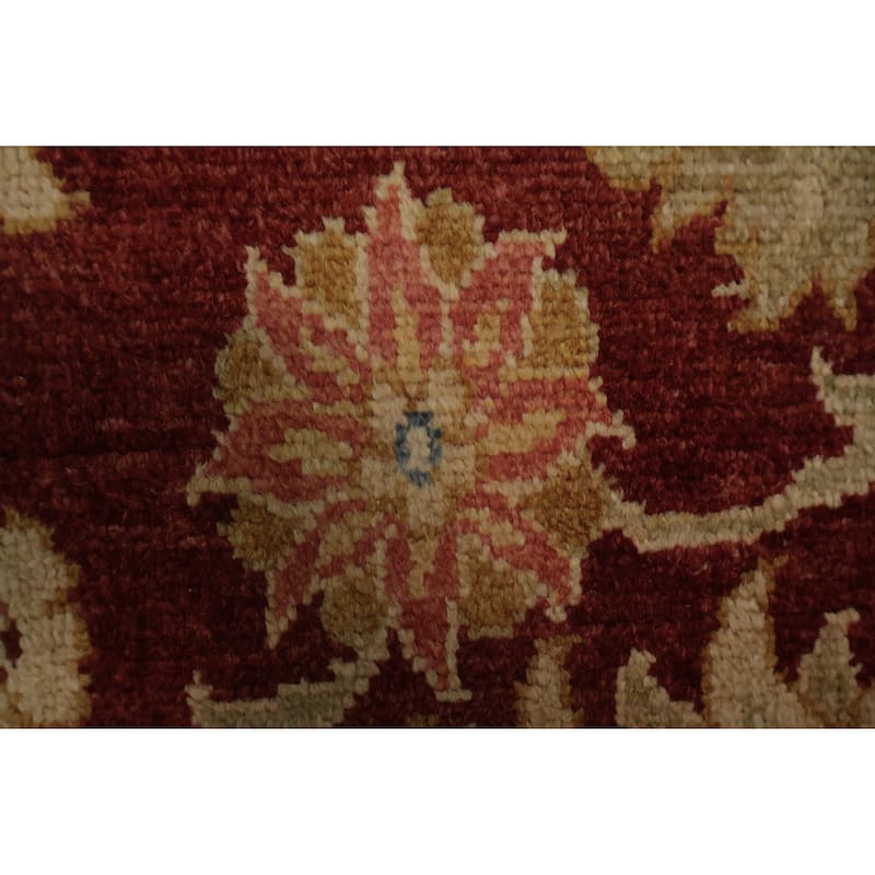 Hand Knotted Oriental 100% Wool Carpet Traditional All-Over Oranges & Rust Peshawar Area Rug - 9' 7'' X 7' 7''