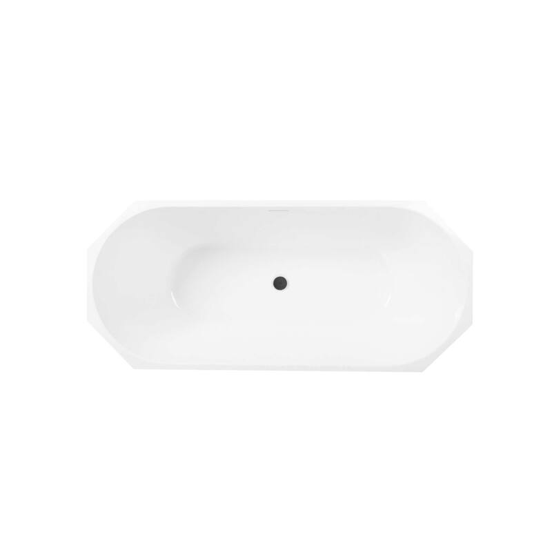 Edward Soaking Diamond Style Bathtub in Glossy White