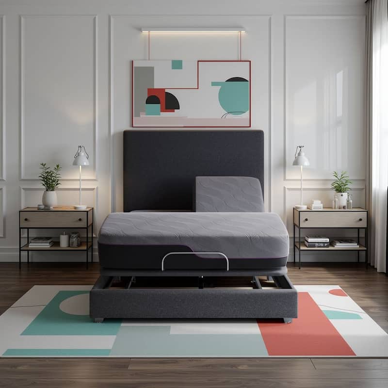 Queen Size Flex Top Memory Foam Mattress with Adjustable Base for Customized Comfort