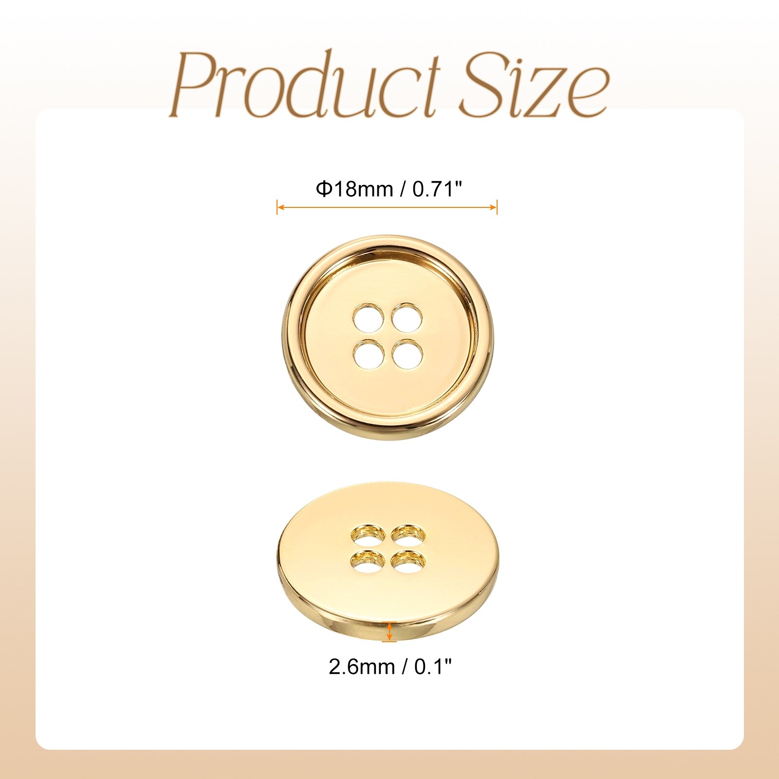 Metal Button 4 Holes Alloy Round Button Craft Sewing Accessories for Clothing DIY Crafts Decoration