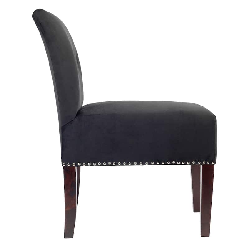 Samantha Indoor Living Room Velvet Slipper Chair by Sole Designs