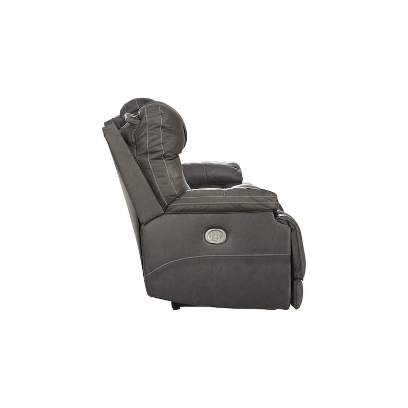 Wurstrow Contemporary Power Reclining Sofa with Adjustable Headrest Smoke