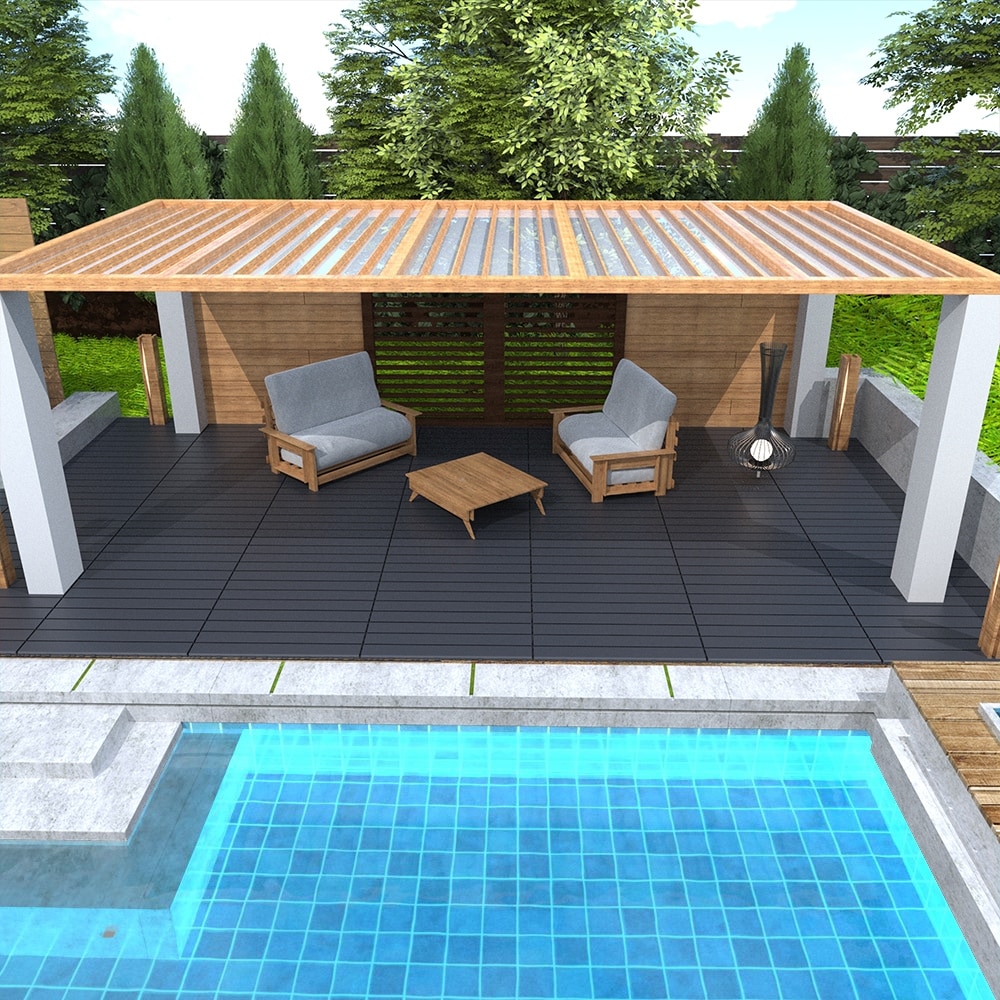 【Adul】PATIO Gray 5-Piece Wicker Patio Outdoor Sectional Set, Rattan