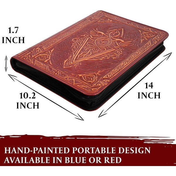 Lynx 9-Pocket Faux Leather Zippered Trading Card Binder: Red - Bed