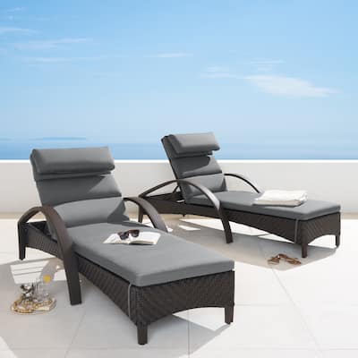 Barcelo 2 Piece Sunbrella Outdoor Patio Chaise Lounges Set