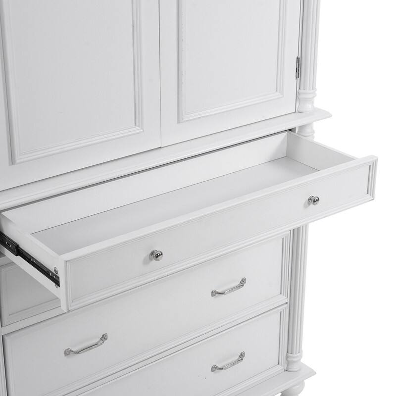 Farmhouse 77.3" Tall Kitchen Pantry Cabinet with 5 Drawers, 6 Door Shelves, 2 Adjustable Shelves