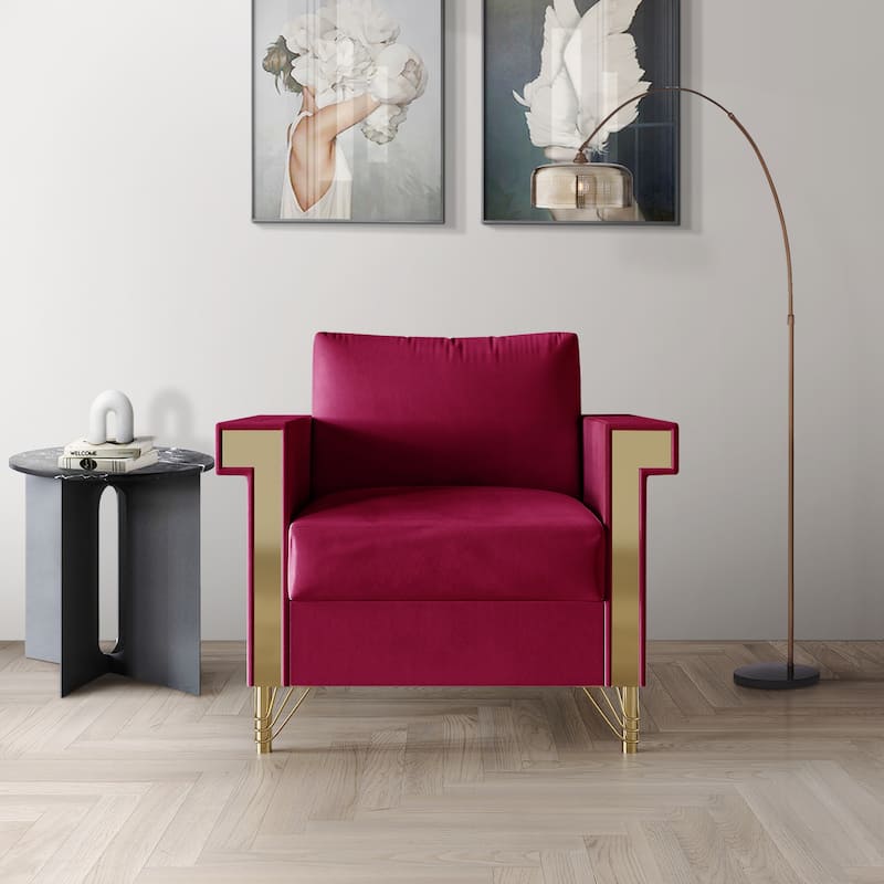 CraftPorch Luxurious Velvet Upholstered Arm Chair